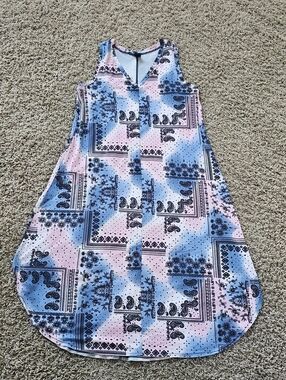 Pixie Lane Dress Sleeveless Vneck Paisley Pull Over Stretch Medium Midi